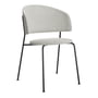OUT Objekte unserer Tage - Wagner Dining Chair, noir / bouclé (Promise 091 blanc lune)