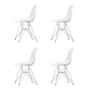 Vitra - Eames Plastic Side Chair DSR, chromé / blanc (patins en feutre basic dark) (lot de 4)