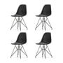 Vitra - Eames Plastic Side Chair DSR RE, basic dark / noir profond (patins en feutre basic dark) (lot de 4)