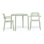 Fatboy - Toní Table de bistrot + chaise avec accoudoirs, mist green (set de 3)