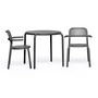 Fatboy - Toní Table de bistrot + chaise avec accoudoirs, anthracite (set de 3)