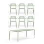 Fatboy - Toní Tablo table + chaise avec accoudoirs, mist green (set de 7)
