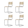 Thonet - S 43 Chaise, chrome / hêtre naturel (TP 17) (lot de 4)