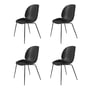 Gubi - Beetle Dining Chair, Conic Base noir / noir (lot de 4)