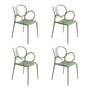 Driade - Sissi Chaise à accoudoirs Outdoor, vert mat (set de 4)