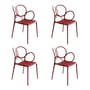 Driade - Sissi Chaise avec accoudoirs Outdoor, rouge mat (set de 4)