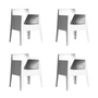 Driade - Toy Chaise avec accoudoirs Outdoor, blanc (lot de 4)