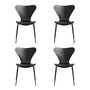Fritz Hansen - Série 7 chaise, monochrome, noir / frêne teinté noir (lot de 4)