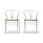 Carl Hansen - CH24 Wishbone Chair , soft white / tressage naturel (lot de 2)