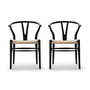 Carl Hansen - CH24 Wishbone Chair , soft black / tressage naturel (lot de 2)