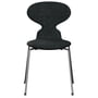 Fritz Hansen - Ant 3101 Chaise, noir / gris (Vanir 0193) / frêne teinté noir / chromé