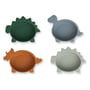 LIEWOOD - Iggy Bols en silicone, dino blue multi mix (set de 4)