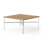 NINE - Inline Table basse, 80 x 80 cm, chêne / acier inoxydable poli
