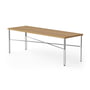 NINE - Inline Table basse, 120 x 40 cm, chêne / acier inoxydable poli