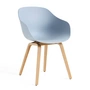 HAY - About A Chair AAC 222, chêne laqué / slate blue 2. 0 (patins en plastique)
