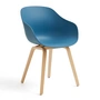 HAY - About A Chair AAC 222, chêne laqué / azure blue 2. 0 (patins en plastique)