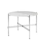 Gubi - TS Table basse Ø 55 cm, acier poli / marbre blanc