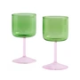 HAY - Tint Verre à vin, vert / rose (set de 2)