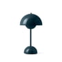 & Tradition - Flowerpot Lampe de table rechargeable VP9 avec câble de recharge magnétique, brillant, gris-bleu (Exclusive Edition)
