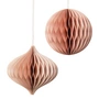 Broste Copenhagen - Christmas Mix Pendentif décoratif, Ø 13 x H 13 cm, dusty pink (lot de 2)
