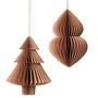 Broste Copenhagen - Christmas Mix Pendentif décoratif, sapin & Cônes, Ø 13 x H 13 cm, indian tan (lot de 2)
