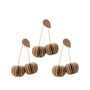 Broste Copenhagen - Cherry Pendentif, natural brown (set de 3)