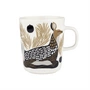Marimekko - Oiva Peura Gobelet avec anse, 250 ml, blanc / charbon / boue / gris clair / rouge