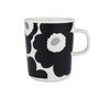 Marimekko - Oiva Unikko Gobelet avec anse, 250 ml, blanc / noir / argenté