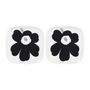 Marimekko - Oiva Unikko Plateau de service, 10 x 10 cm, blanc / coal / argent (lot de 2)