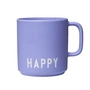 Design Letters - AJ Favourite Tasse en porcelaine avec anse, Happy / pale iris