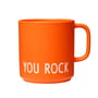 Design Letters - AJ Favourite Tasse en porcelaine avec anse, You Rock / orange