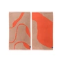 Mette Ditmer - Nova Arte Serviette d'invité, 40 x 55 cm, latte / orange (lot de 2)