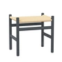Carl Hansen - CH53 Tabouret, hêtre laqué soft anthracite / tressage naturel