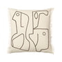 ferm Living - Figure Coussin, 50 x 50 cm, blanc cassé / coffee