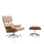 Vitra - Lounge Chair & Ottoman, poli, noyer noir pigmenté, Nubia, ivory / peach (nouvelles dimensions)