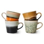 HKliving - 70's Tasses à cappuccino, 300 ml, verve (set de 4)