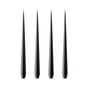 ester & erik - Bougie pointue, 24 cm, No. 75, raw black / matt (set de 4)