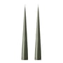 ester & erik - Bougie conique, 37 cm, No. 70, green soil / matt (set de 2)