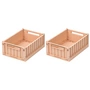 LIEWOOD - Weston Boîte de rangement, 25 x 18 x 9,5 cm, tuscany rose (lot de 2)