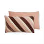 HKliving - Striped Coussin en velours, 60 x 35 cm, rose