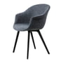 Gubi - Bat Dining Chaise entièrement rembourrée (Plastic Base), Noir / Bouclé Dedar (023)