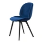 Gubi - Beetle Dining Chair Rembourrage intégral (Plastic Base), Noir / Dedar Sunday (003)