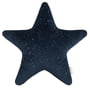 Nobodinoz - Coussin étoile en velours, 40 x 40 cm, night blue silver milky way