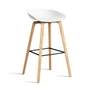 HAY - About A Stool AAS 32 H 65 cm, chêne laqué / acier noir / white 2. 0 (patins en plastique)