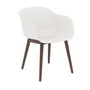 Muuto - Fiber Chair Wood Base, chêne teinté foncé / blanc recyclé