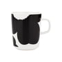 Marimekko - Oiva Iso Unikko Gobelet avec anse 250 ml, blanc / noir (60th Anniversary Collection)