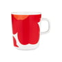 Marimekko - Oiva Iso Unikko Gobelet avec anse 250 ml, blanc / rouge (60th Anniversary Collection)