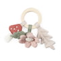 Sebra - Hochet en coton bio, feuille / champignon / fleur, beige