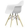Vitra - Eames Plastic Armchair DAW RE, frêne couleur miel / blanc coton (patins en feutre basic dark)