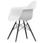 Vitra - Eames Plastic Armchair DAW RE, érable noir / blanc coton (patins en feutre basic dark)